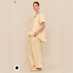 NWT PIYAMA Sophie Sleep Set Yellow Gingham Size S